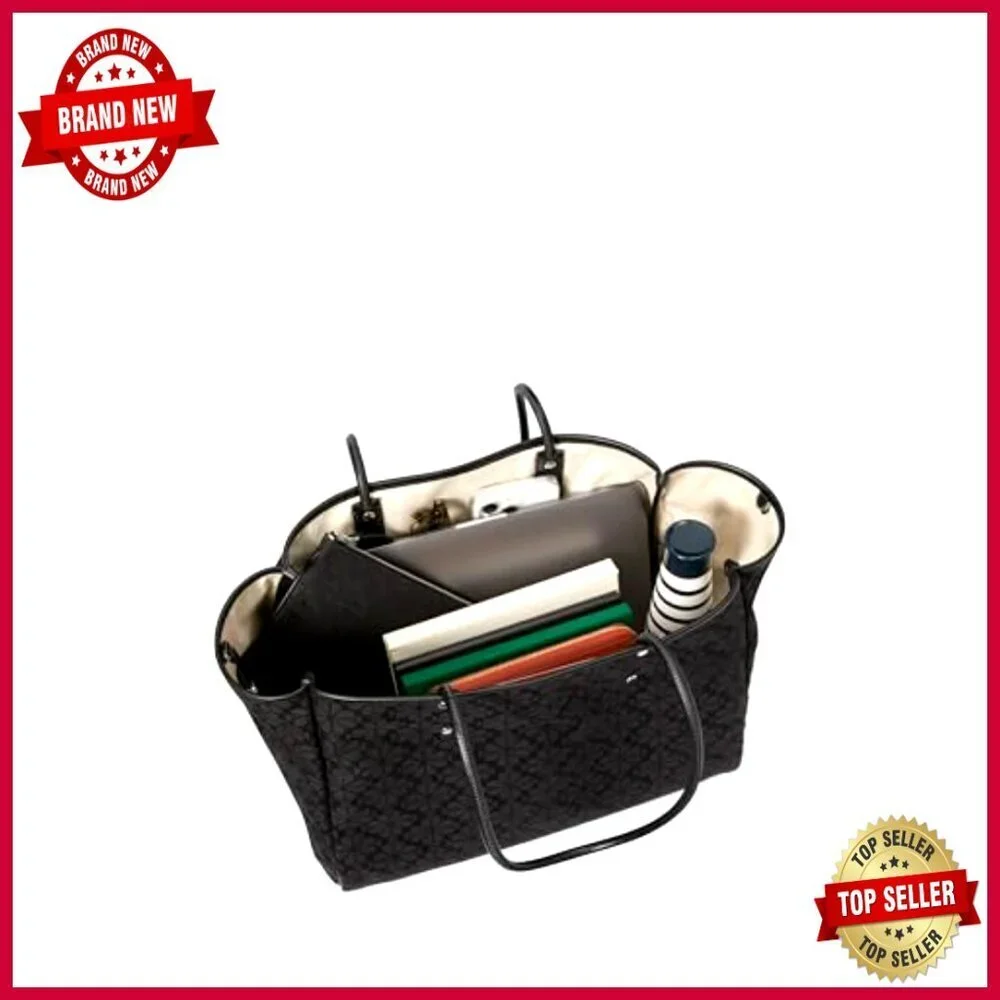 Leather Tote Bag with Detachable Wristlet Pouch, Large Capacity